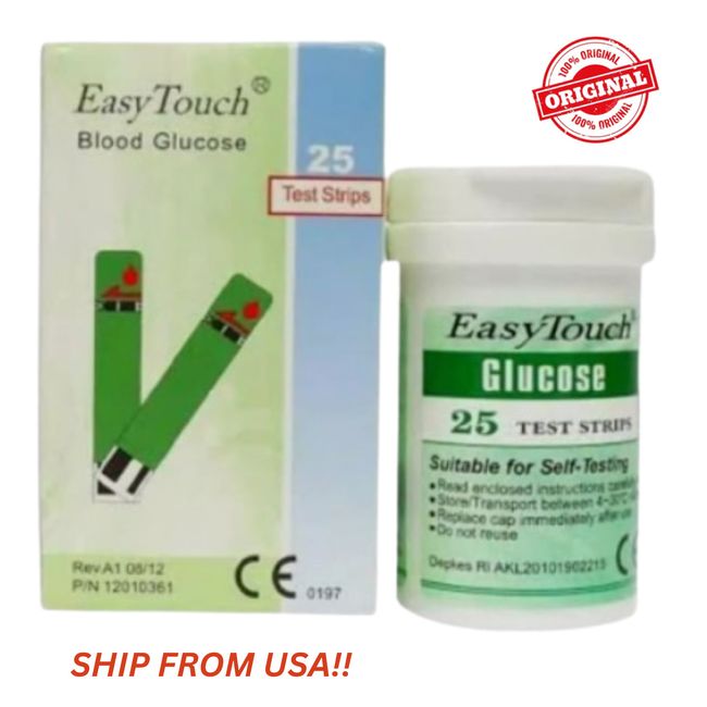 Easy Touch BLOOD GLUCOSE Level Test Strip Original - 25 Strips