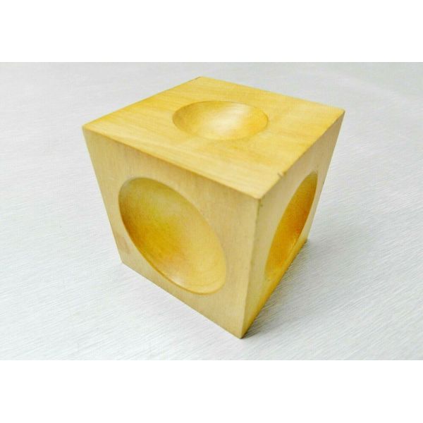 JTS Wood Dapping Block 2-1/4" Wooden Doming Cube Shape Forming Tool