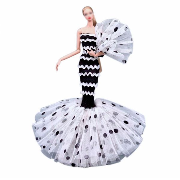 Fashion Princess Wedding Dress Party Gown Clothes for 11.5inch Doll Fishtail Dresses 1:6 Dolls Accessories (Style E)