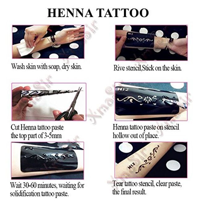 Large Henna Tattoo Stencils for Girls Woman Body Paint Indian Arabian  Tempora