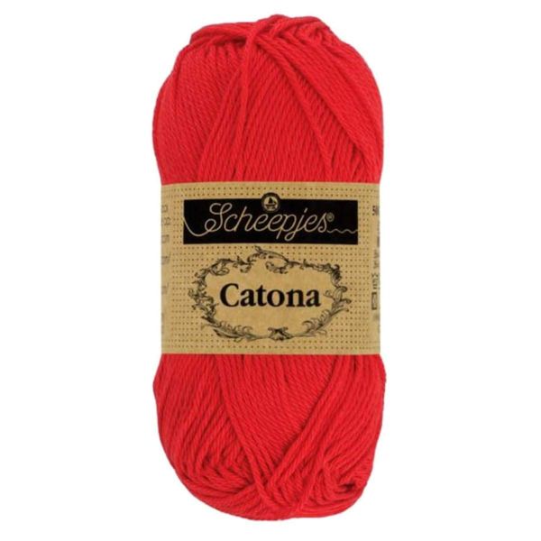 Scheepjes 1678-115 Catona Cotton Yarn, 115 Hot Red, 1 x 50 g