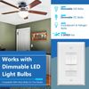 LIDER Combination Light Switch and 3-Speed Fan Control, Light and Fan Combo S...