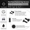 PATIKIL #4-40 x 3/8 Inch Flat Head Socket Cap Screws, 20 Pack Flat Countersunk Bolts Hex Socket Drive Machine Screws Full Thread Coarse Thread UNC Black Oxide Grade 10.9