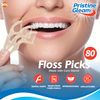 80pk Corn Starch Floss Harps | Biodegradable Floss Picks, Floss Sticks Dental Floss Picks | Tooth Floss Picks | Dental Floss Stick | Flossers for Teeth Floss Picks for Teeth | Tooth Harps Dental Harps