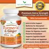 Extra Strength Turmeric Curcumin and Ginger & BioPerine - 1965mg Joint Support Supplement for Aches with Black Pepper Powder Extract - Premium Made in USA | Vegan Natural Non GMO Pills | 90 Capsules