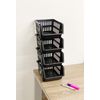 Pack of 4 & 5 Stackable Storage Baskets Plastic Stacking Basket Set, Household Stackable organizer (Pack of 5, Cream)