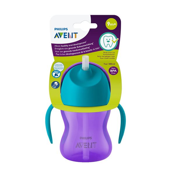 Philips Avent Sippy Cup for Toddlers & Babies, BPA Free, Purple & Blue (Model SCF796/02)