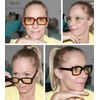 Eyekepper 4 Pack Reading Glasses Blue Light Blocking Oversized Square Computer Eyeglasses Yellow Tinted +0.00