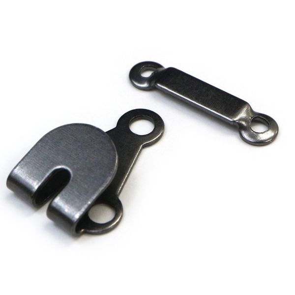 Key Hook BK-018 Thin [Black] Black 10 Pairs Front Hook Hook Hook Handicraft Glitter Puffy Round