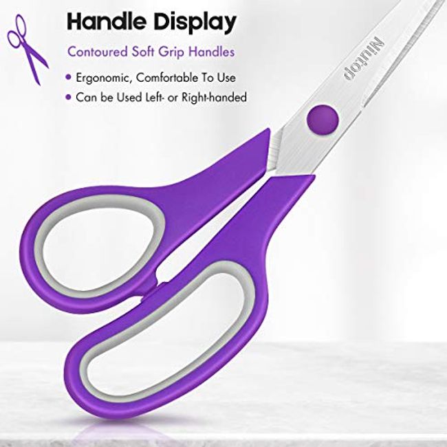 8 Multi purpose Scissors Sturdy Sharp Scissors Right/Left Handed  Comfort-Grip Handles for Office Home