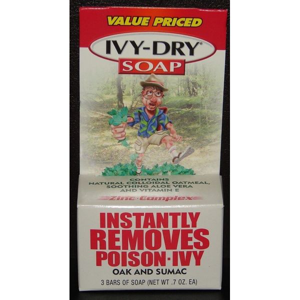 Ivy Dry Soap (Instantly Removes Poison Ivy/Sumac/Oak) 3 Bars of 0.7oz Soap