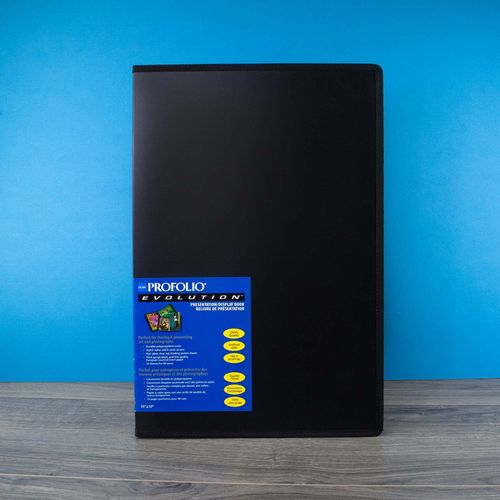 Itoya EV1212 Presentation/Display Book,11 in.x17 in.,Clear Top/Black Paper