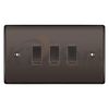 BG Black Nickel 3 Gang Custom Labelled Kitchen Appliance Grid Switch