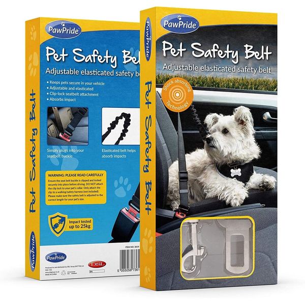 PawPride Dog, Cat & Pet Car Seat Belt Safety Restraint with Adjustable Seat Belt