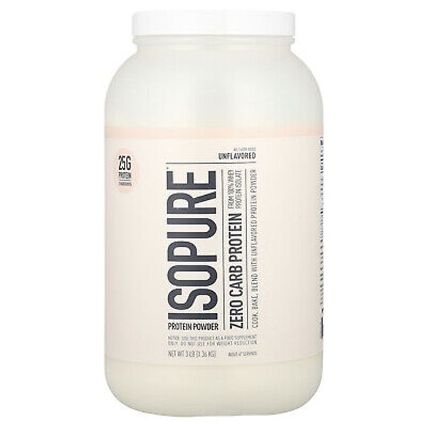 Zero Carb Protein Powder, Unflavored, 3 lb (1.36 kg)