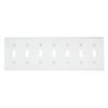 Leviton 7-Gang Toggle Device Switch Wallplate, Painted Metal, Device Mount, S601-W, White