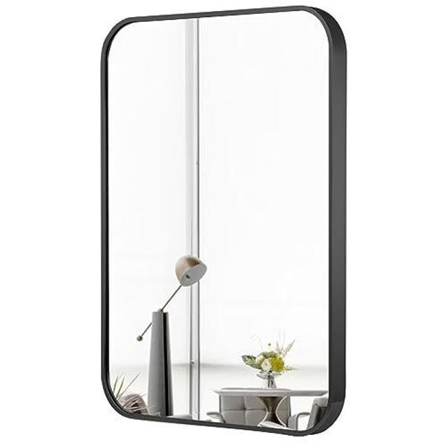 Black Vanity Mirror Bathroom for Over SinkWall-Mounted Aluminum Framed Mirror...