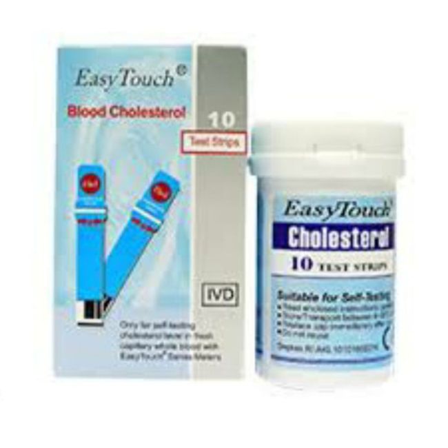 Original New Easy Touch Test Strips For Cholesterol Level Check - 10 Test Strips