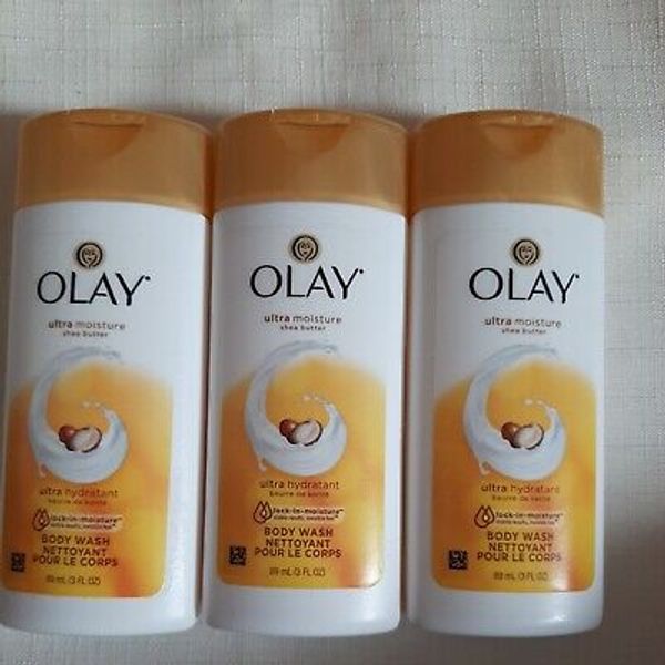 3 Olay Ultra Moisture Shea Butter Body Wash Travel Size 3 Fl.oz Original Formula