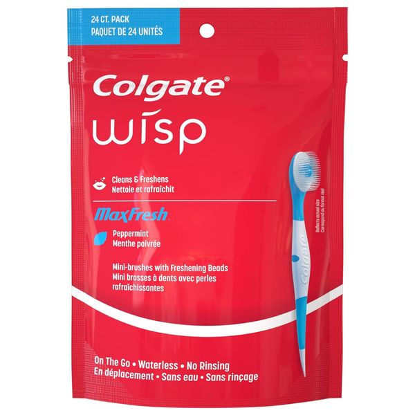 Colgate Wisp Mini Portable Brush - White Coolmint - Pack of 24