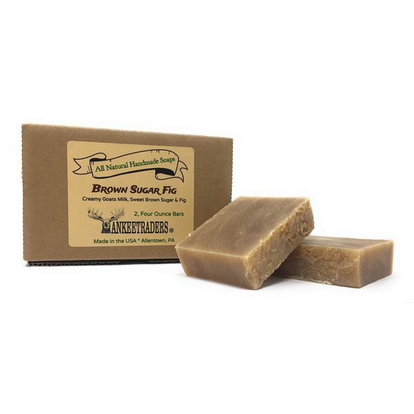 YANKEETRADERS Brown Sugar Fig Goat Milk Soap Bars - Handmade / 2-4 Oz. Bars