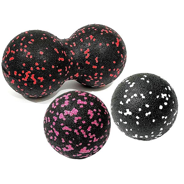 TradeWind Massage Ball Stretch Ball Foam Roller Trigger Point Myofascial Release Press Point (Red & Black 3 Pack)