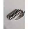 Silvery Angel Wing Cremation Necklace 21" Keep Your Pet's Memory Close w/funnel