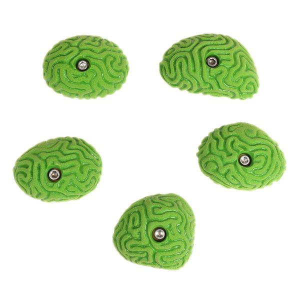 Atomik Rock Climbing Holds Set of 5 Medium Brain Coral Rounders Slopers in Lime Green