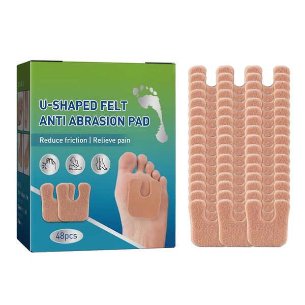 48 Pieces Felt Metatarsal Pads Metatarsal Foot Pads Cushion Forefoot Support Pads Feet Sweat Pads Metatarsal Pads for Foot Pain Relief Women Men