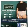 Depend Fresh Protection Advanced Underwear for Men, Large (68 Count)