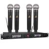 Pro UHF Audio Wireless Microphone System 4 Cordless Handheld Metal Dynamic Mic