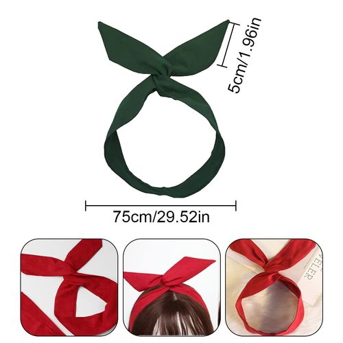 Women's Hair Band - 4 Pieces Headband with Bow Vintage Headband Women Headband Women's Hair Band Bow Hair Band Wire Retro Headband Hair Band with Wire Plain Women's Wire Bendable Hair Band, black