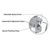 Adjustable Spring Power 90 Degree Hold Open 3/4" Long Spindle Overhead Conceale