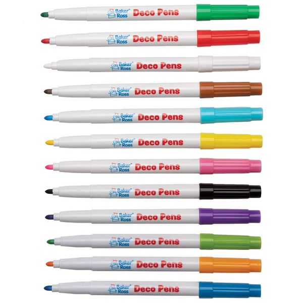 Baker Ross AX112 Deco Pens - Pack of 12, Multi Purpose Markers For Kids Painting Kit and Arts and Crafts Projects, Multicolour, Beige