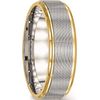 Chisel Stainless Steel Polished Yellow IP Grooved Ring (Width=6)
