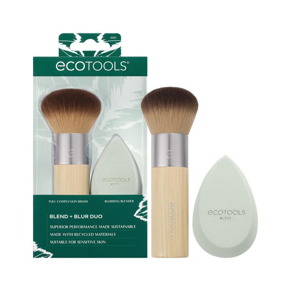 ECOTOOLS Blend + Blur Makeup Brush and Sponge Duo, 2 Count