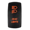Bright Light Powersports - Laser Rocker Switch - HEADLIGHTS - Universal Off/On/On - 3 Position -12 Volt (orange)