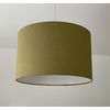 Olive Green Textured 100% Linen Drum Lampshade