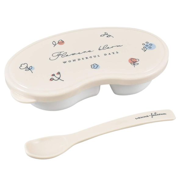 Ken Onishi Nenne-Futurum YUE-651 Baby Food Container Flower IVORY 5.7 x 3.0 x 1.5 inches (14.5 x 7.7 x 3.7 cm)