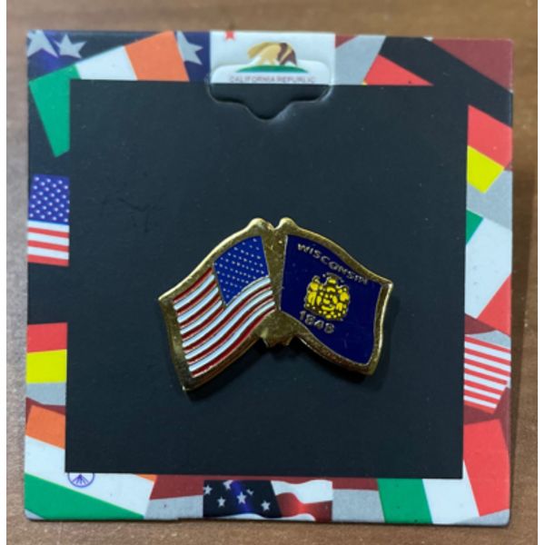 Wisconsin-US Double Lapel Pin Enamel Lapel Pin