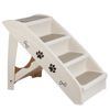 Pet Stairs Foldable Dog Ladder for High Bed w/ Support Frame 4 Non-slip Steps