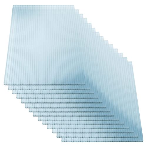 Vivodo Greenhouse Sheets 4 mm | Set of 14 | Hollow Chamber Sheets | Polycarbonate | 70 x 150 cm