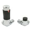 Thermostatic Radiator Valve Corner TRV Black & Chrome – Style