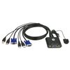 Aten CS22U 2-Port USB VGA KVM Switch, schwarz