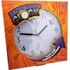 Funny Black Backwards Wall Clock (9") Large Numbers. Runs Counterclockwi
