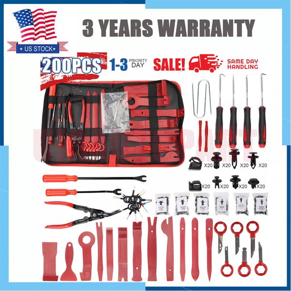 200pcs Car Trim Removal Auto Hand Tools Pry Bar Dash Panel Door Interior Kit
