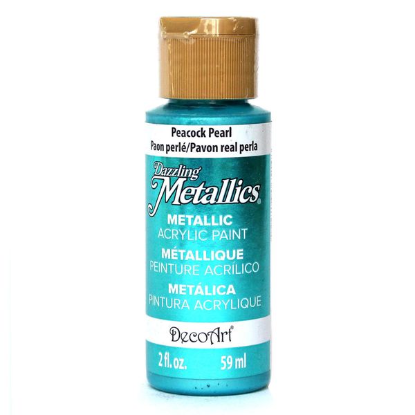 DecoArt Dazzling Metallics Paint, 2-Ounce, Peacock Pearl