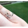 praymos Letter Ring 925 Sterling Silver Stackable Ring Initial Letter Ring Adjustable for Women Girls (H)