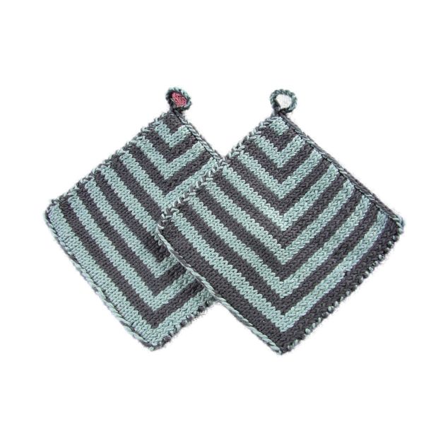 Topflappen, doppelt gestrickt sehr anschmiegsam