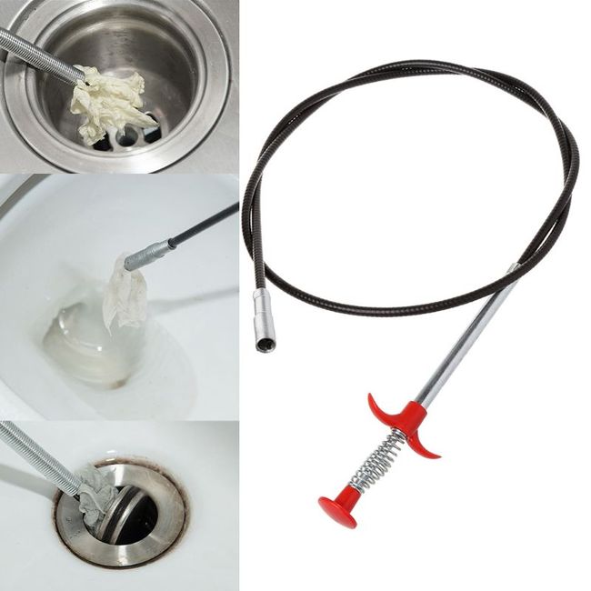 1pc Kitchen Drain Clog Remover With Hook, Bathroom Sink Drain